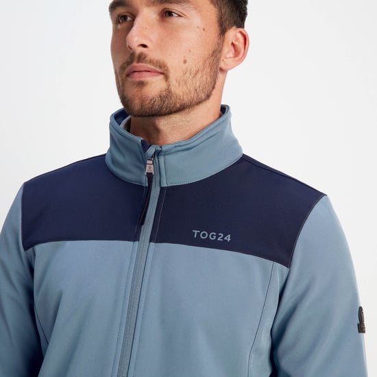 Feizor Mens Shower Resistant Softshell Jacket Steel Blue/Navy