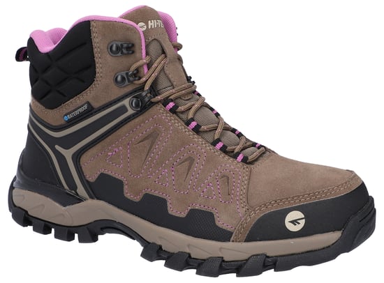 Hi-Tec V-Lite Explorer WP Koeienhuid Leren Wandelschoenen Voor Dames, Bruin/Lila - Image 6