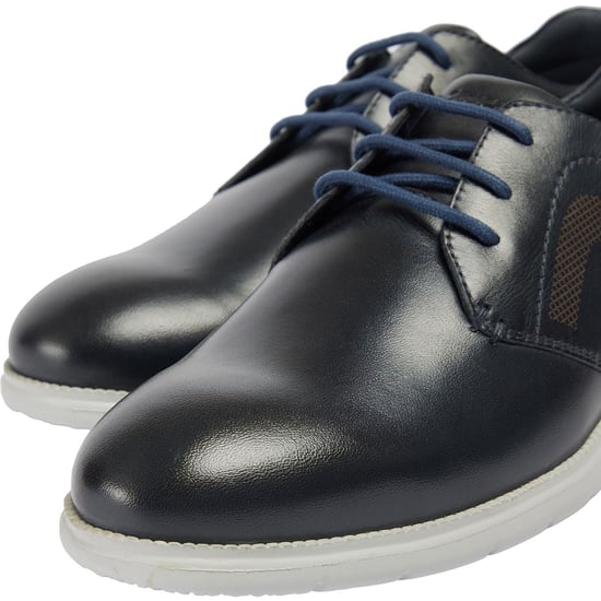 Pod Aston Leer Heren Navy Veterschoenen - Image 6