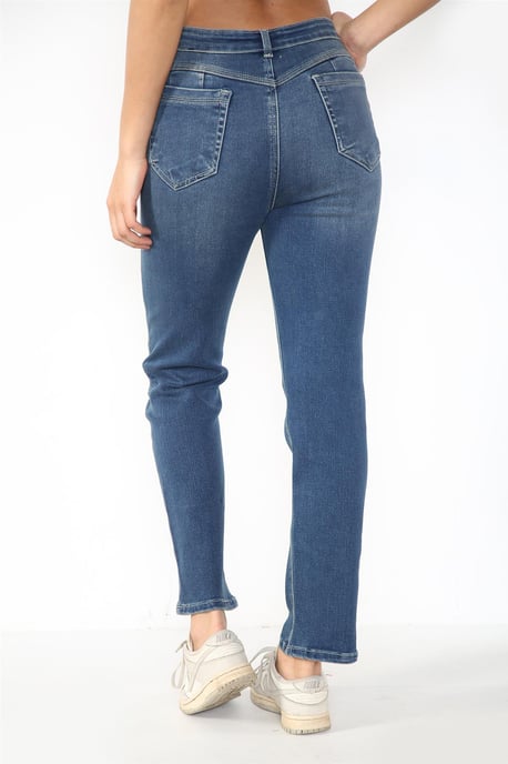 Ladies Magic Shaping Jeans med hög midja och raka ben i Blå - Image 2