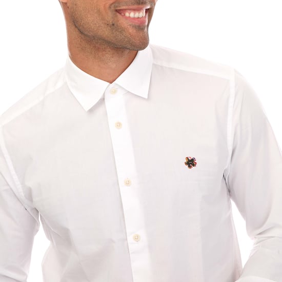 Men's Ted Baker Fonik Poplin Shirt in White - Image 3