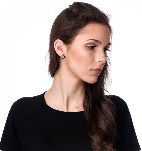 Orphelia 'Unari' Women's 925 Sterling Silver Stud Earrings - Silver/Rose ZO-7112