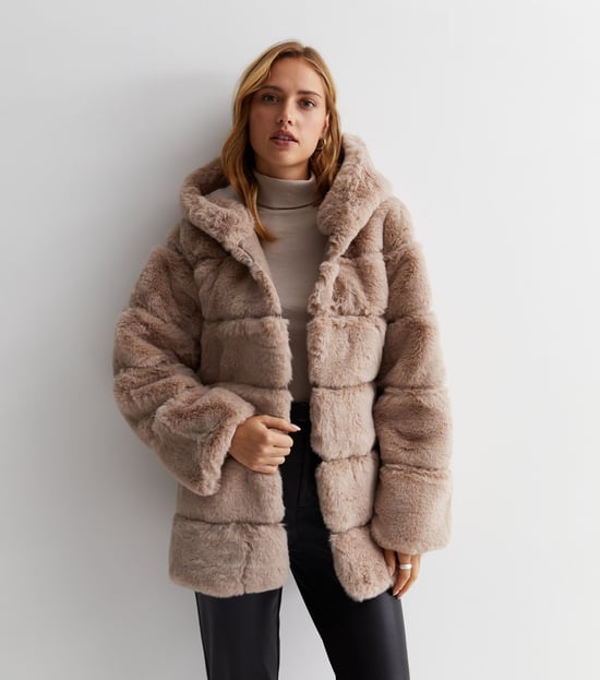 Horizontal Cut Fur Hooded Jacket - Image 1