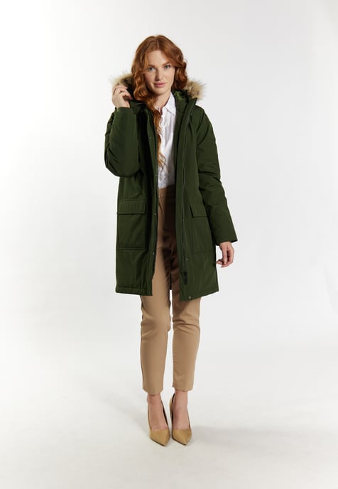 Dreimaster Winterparka met imitatiebont Dames donkergroen - Image 2