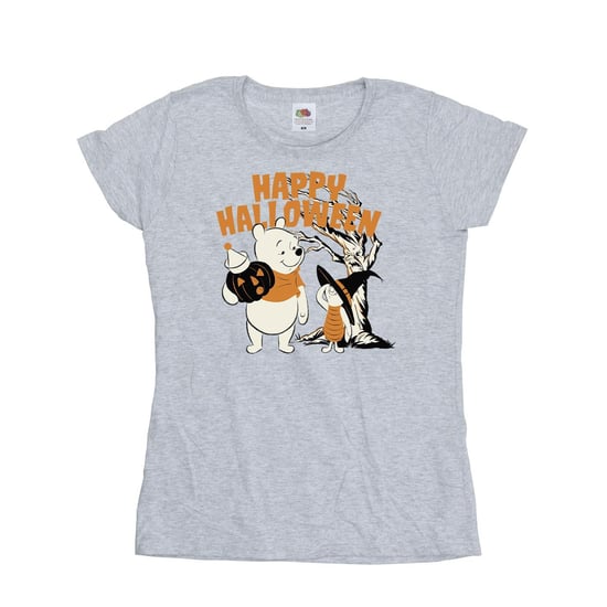 Disney Womens/Ladies Winnie The Pooh And Piglet Happy Halloween Cotton T-Shirt (Sports Grey)