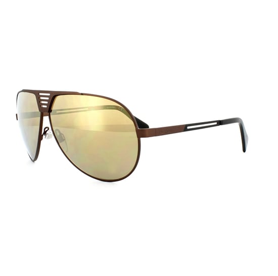 Diesel Sunglasses DL0134 36L Shiny Dark Bronze Roviex Brown Mirror