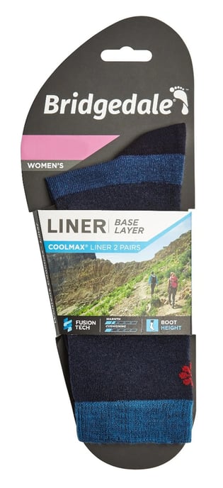 Bridgedale - 2 Pack Liner Basislaag Schoen Sokken - Marineblauw - Image 2