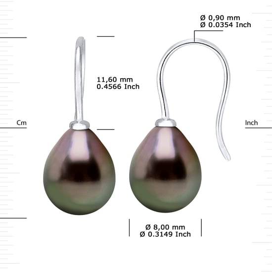 DIADEMA - Earrings - Silver and Real Tahitian Pearls