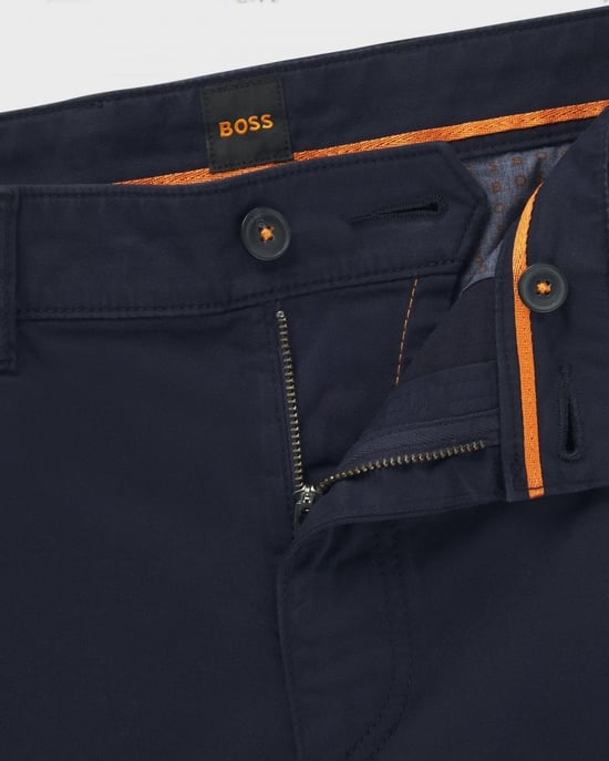 BOSS Orange Mens Regular Fit Chinos in Stretch-Cotton Satin - Image 2