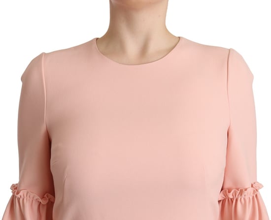Dolce & Gabbana Kvinnors Rosa Volangärmar Viskos Klänning - Image 5