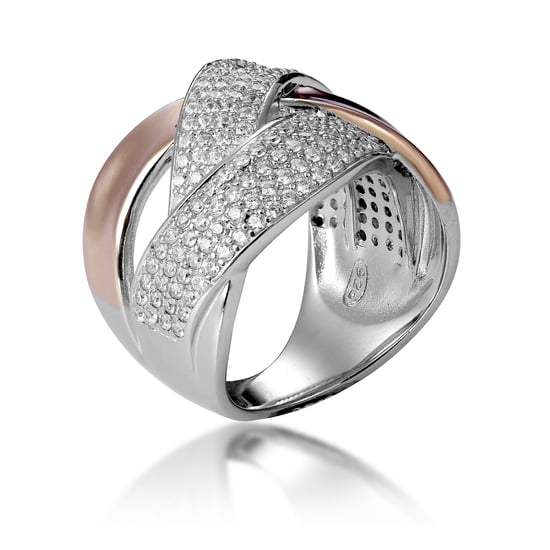 Orphelia Women's 925 Sterling Silver Ring - Silver/Rose ZR-7445