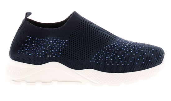 Ladies Knitted Slip On Trainers With Diamante Decor