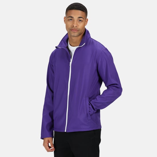 Regatta Standout Mens Ablaze Printable Softshell Jacket (Vibrant Purple)