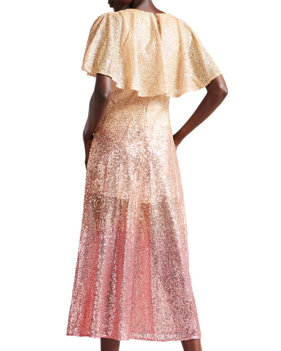 Ted Baker Glitzee Sequin Midi Dress, Dusky Pink