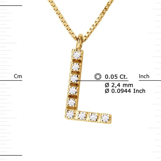 DIADEMA - Necklace with Diamonds - L - Yellow Gold