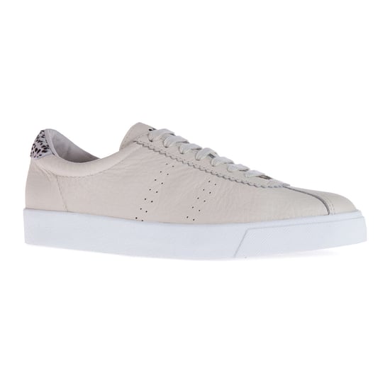 Superga Womens/Ladies 2843 Club S Dalmatian Print Tumbled Leather Trainers (Beige Gesso) - Image 1