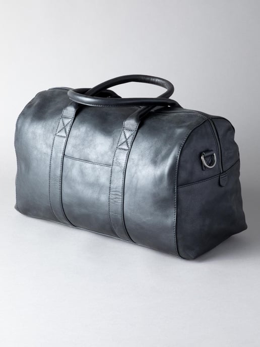 Scarsdale Leather Holdall in Black