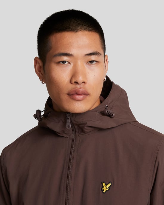 Heren Zip Door Capuchonjack in Bruin - Image 4