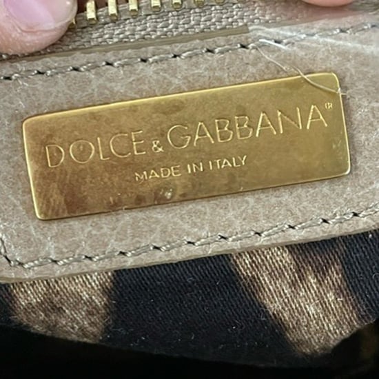 Dolce & Gabbana Stor Sicily Handväska i Brunt Kalvnappa - Image 5