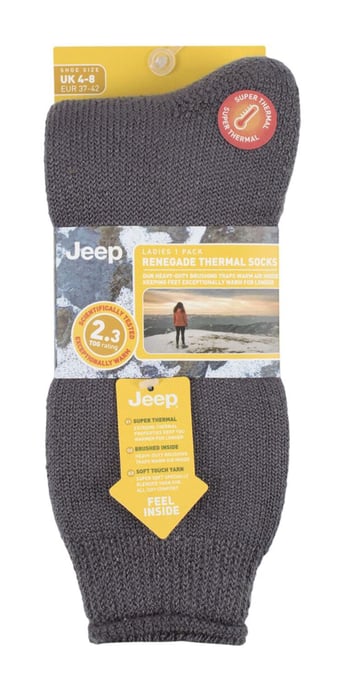Dames Thermosokken | Jeep | Ademend Luxe Gevoerde Winterboot Sokken voor Vrouwen - Grijs - Image 2