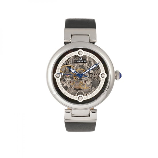 Empress Adelaide Automatic Skeleton Leather-Band Watch