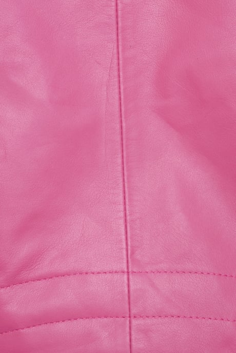 Pelle D’annata Ladies Real Leather Biker Jacket in Magenta