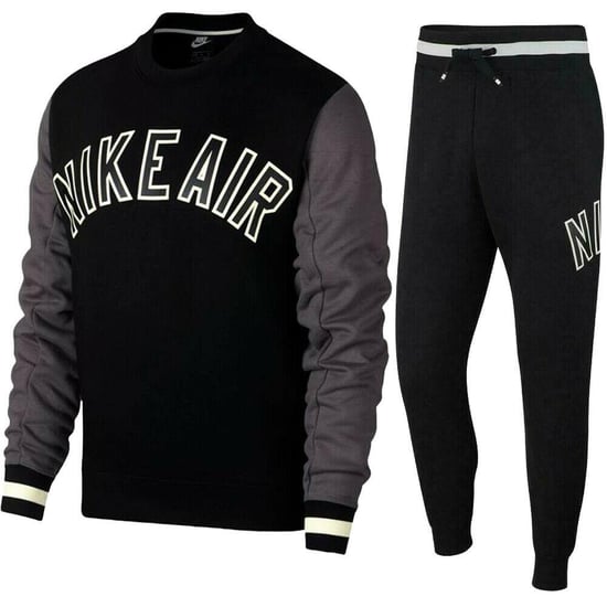 Nike Air Fleece trainingspak met volledige ronde hals, zwart - Image 1