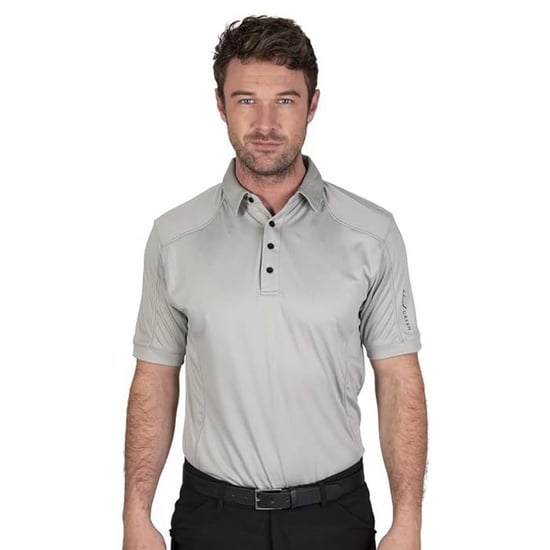 Island Green Heren Gestikt Golf Poloshirt (Slagschip Grijs) - Image 3