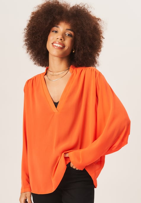Texturerad Chiffon Oversized Blus - Image 2