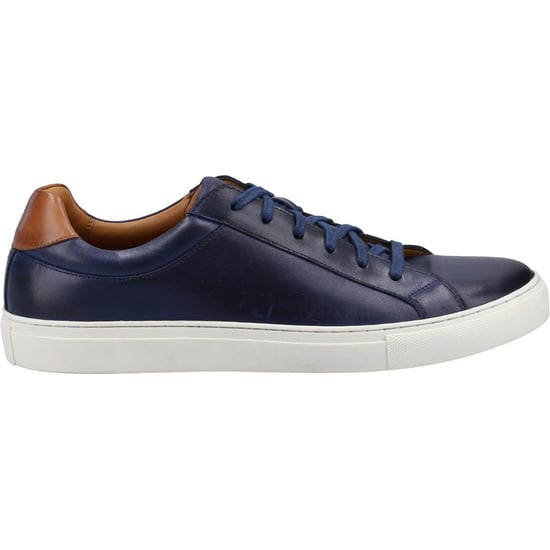 Hush Puppies Colton Leer Heren Navy Trainers - Image 4