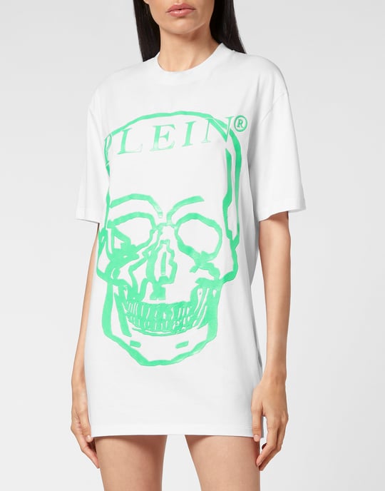 T-shirt med rund hals och dödskalle - Image 3