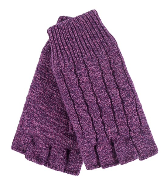 HEAT HOLDERS - Ladies Cable Knitted Winter Thermal Fingerless Gloves - Image 1