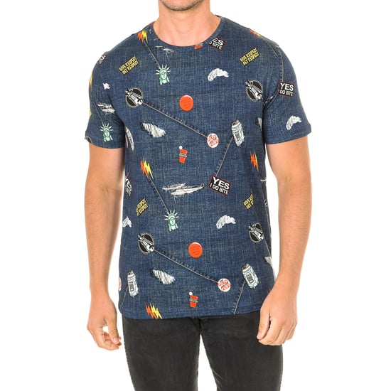 Men's short-sleeved round neck T-shirt JFTD01-RIPPED-MULTICOLOR