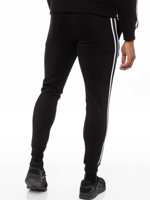 Enzo | Herre Zip Up Tape Hoodie Träningsoverall Set - Svart - Image 6