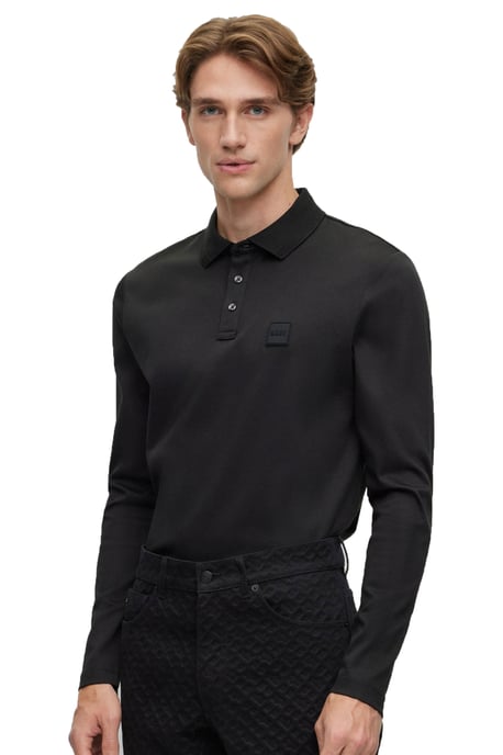 Boss Pado 08 Long Sleeved Polo Shirt Black