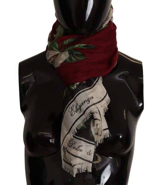 Dolce & Gabbana Women's Multicolor Roses Print Cashmere Wrap Scarf - Image 1