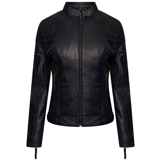 Elle Ladies Leather Jacket Navy