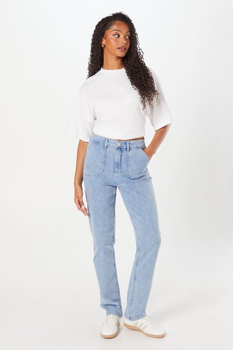 Tall Pocket Detail Mid Rise Slim Leg Jeans