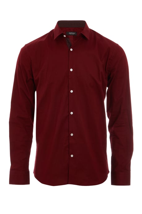 Long Sleeve Plain Shirt in Red