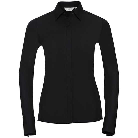 Russell Collection Womens/Ladies Ultimate Stretch Long-Sleeved Formal Shirt (Black) - Image 1