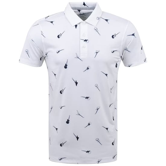 Puma x Cloudspun Mens White/Navy Golf Polo Shirt