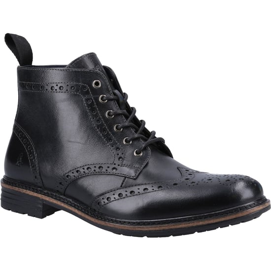 Hush Puppies Joshua Leer Heren Zwart Laarzen - Image 1
