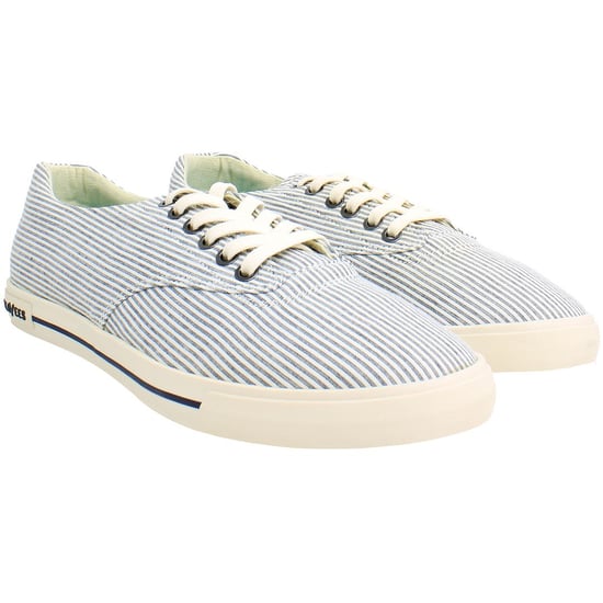 Seavees Hermosa Seersucker Heren Blauwe Plimsolls - Image 2