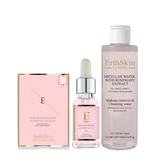 Micellar Water with Rosemary Extract 150ml + PINK FLOWER GLOSS FACE GOOD OIL 30ML + PINK FLOWER GLOSS HYDRO-GEL EYE PADS 5 X 2 - Image 1