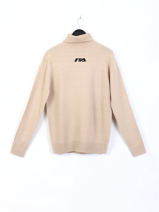 Turtle Neck Knit Jumper in Tan