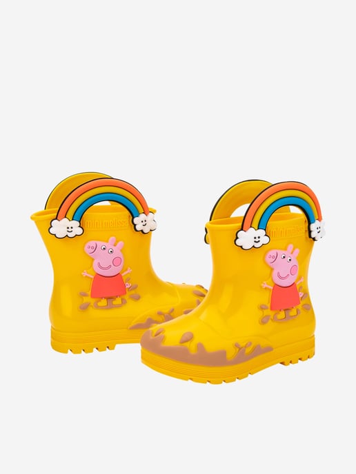 Mini Melissa Girls Peppa Pig Wellies in Yellow - Image 3
