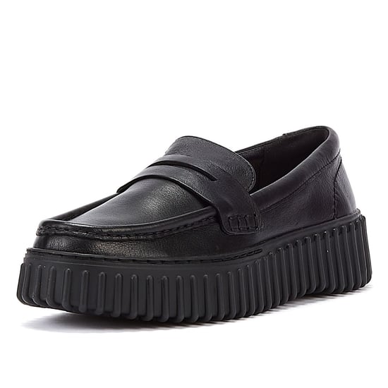 Clarks Torhill Penny Läder Dam Svarta Komfortskor - Image 3