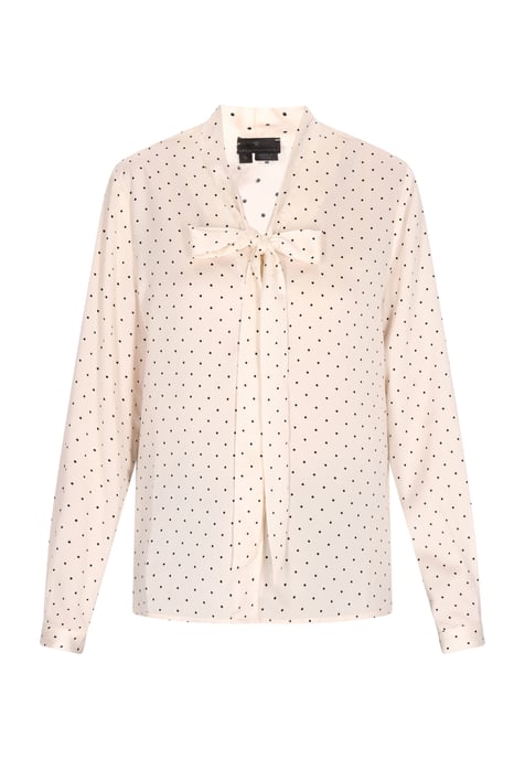 Dreimaster Blouse Dames Wol Wit Gestippeld - Image 1