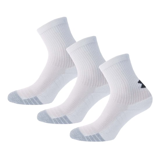 Boy's Under Armour HeatGear 3 Pack Crew Socks in White