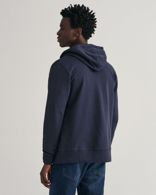 GANT Mens Regular Fit Shield Logo Full Zip Hoodie - Image 2